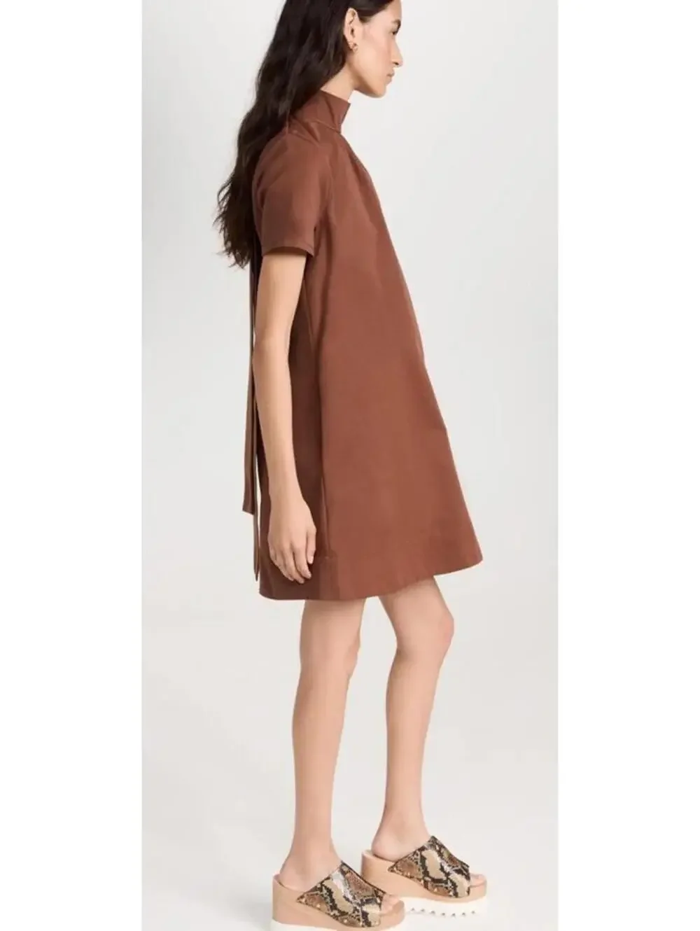 New STAUD Mini Ilana Dress in Clove Size S $325 - Picture 3 of 11